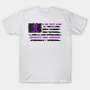 No One Fights Alone Narcissistic Abuse Awareness T-Shirt